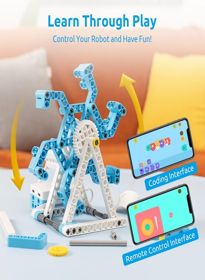 B07NF4Y599 مجموعة روبوت WhalesBot D1 التعليمية 21 في 1 لتعليم البرمجة في مجالات العلوم والتكنولوجيا والهندسة والرياضيات للأطفال (من عمر 4 سنوات فما فوق)، مجموعة بناء تعليمية تضم أكثر من 280 قطعة مع تحكم وبرمجة عبر تطبيق، وتوجيه ثلاثي الأبعاد عبر التطبيق، هدية مثالية للأولاد والبنات - Image 5
